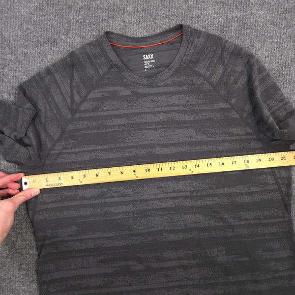 SAXX Aerator Shirt Mens Large Gray Camo Performance Running Hiking Long Sleeve - Picture 5 of 8